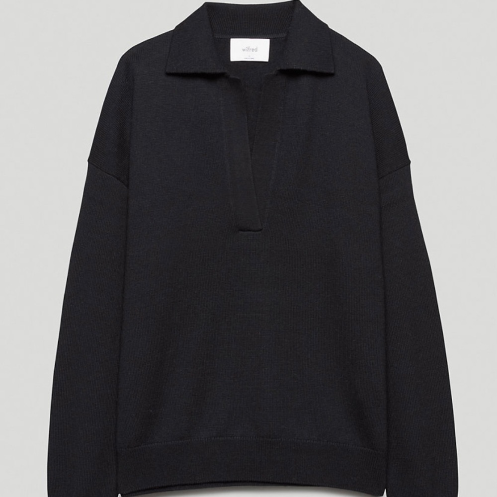 Aritzia merino wool polo sweater
